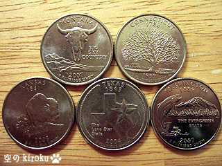 モンタナ州、コネティカット州、カンザス州、テキサス州、ワシントン州の記念コイン